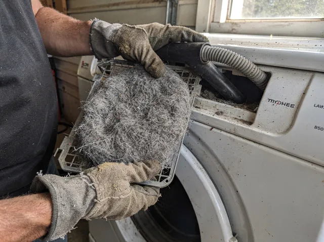 Cleaning Dryer Lint Trap in Redlands