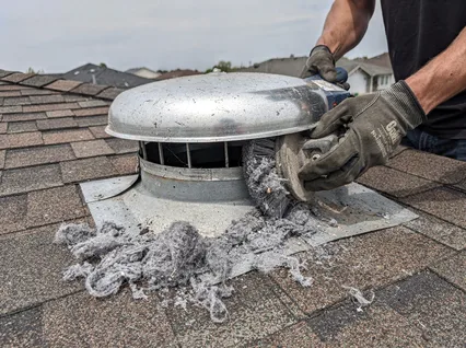 Cleaning Dryer Vent On Roof in Redlands